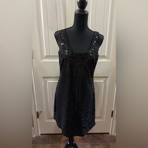 White House Black Market Black Sequin Sleeveless Dress
